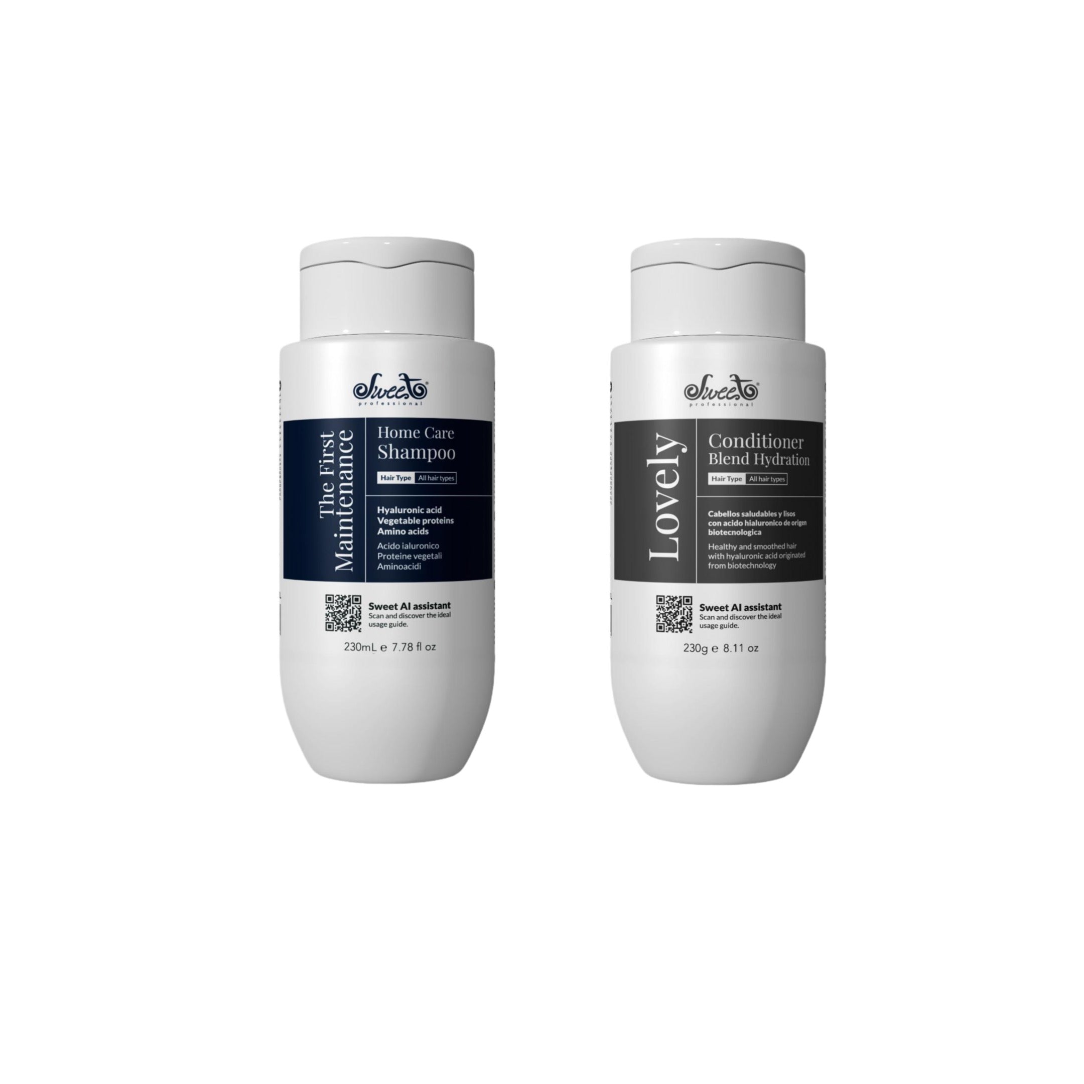 SWEET The First champú + acondicionador Blend Hydration mantenimiento alisado 230ml