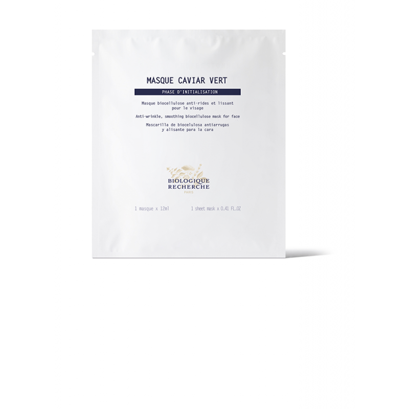 mascarilla facial regenadora Masque Caviar Vert Biologique Recherche sobre fondo blanco