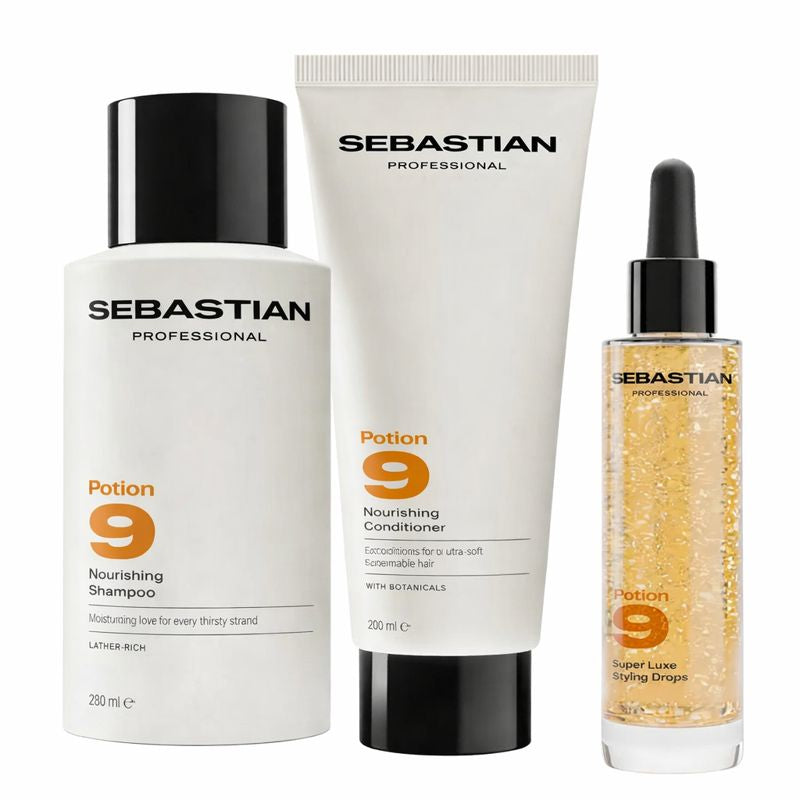 Sebastian Professional Potion 9 Pack Trío Champú 280ml + Acondicionador 200ml + Drops 30ml