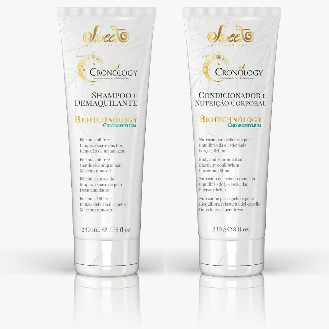 Sweet - Cronology Champú Cabello & Desmaquillante Facial y Acondicionador.