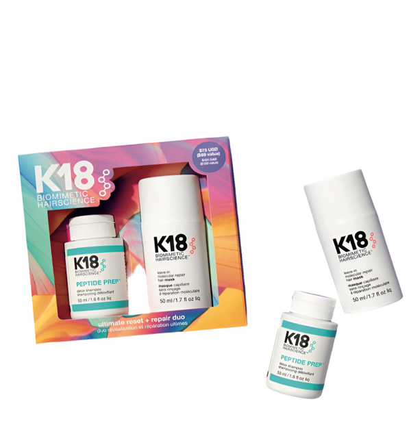 Pack ahorro K18 Molecular Repair Mascarilla 50ml + Peptide Prep Detox Shampoo 53ml