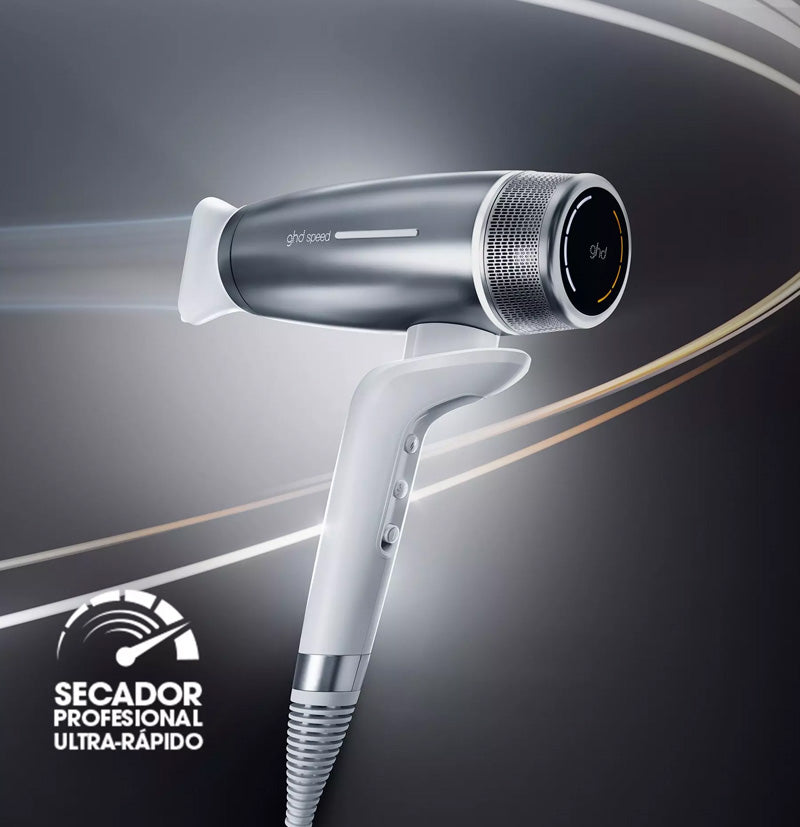 Secador Iónico profesional GHD Speed Blanco Plata