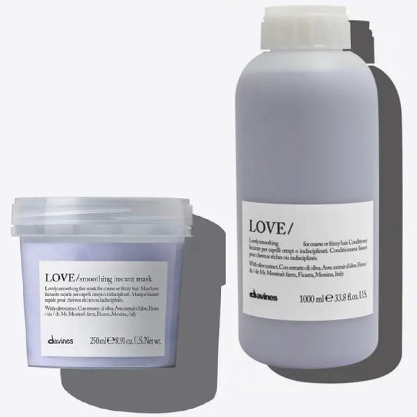 Davines Love Smoothing Champú 1L+  Mascarilla Capilar  250ml